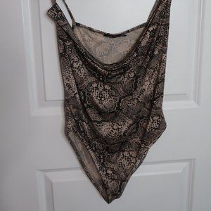 BOOHOO Snake Print Cami Bodysuit